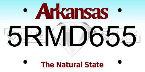 5RMD655 Arkansas License Plate