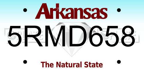 5RMD658 Arkansas License Plate