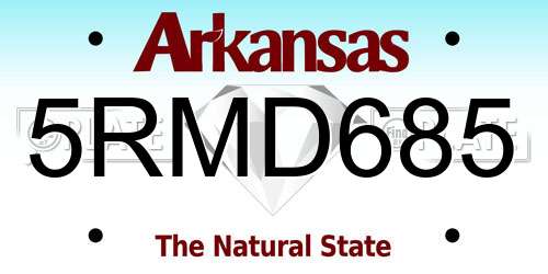 5RMD685 Arkansas License Plate