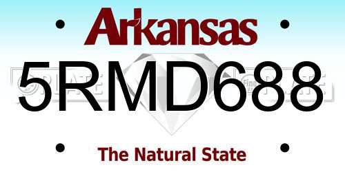 5RMD688 Arkansas License Plate