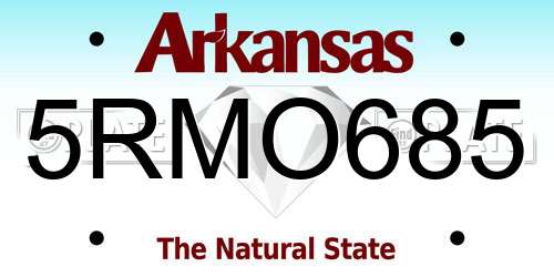5RMO685 Arkansas License Plate