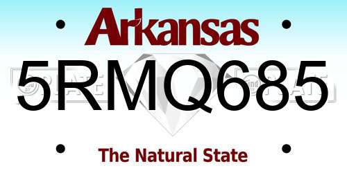 5RMQ685 Arkansas License Plate
