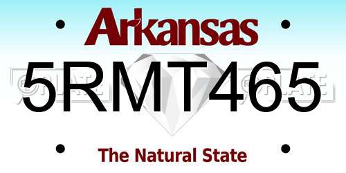 5RMT465 Arkansas License Plate