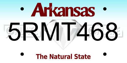 5RMT468 Arkansas License Plate