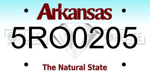 5RO0205 Arkansas License Plate