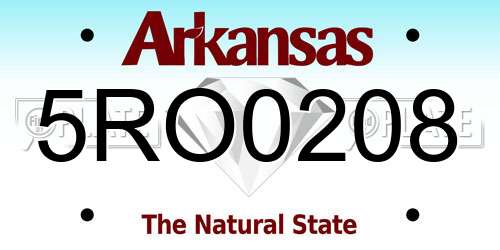 5RO0208 Arkansas License Plate