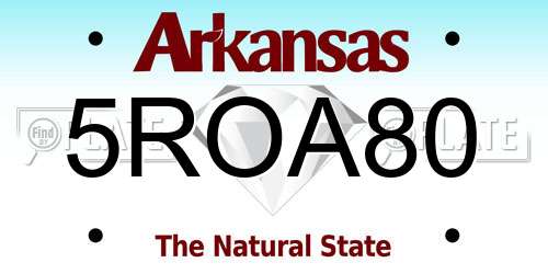 5ROA80 Arkansas License Plate