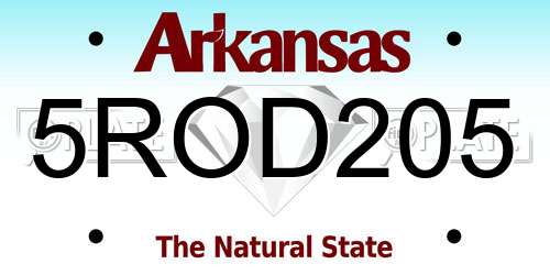 5ROD205 Arkansas License Plate