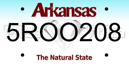 5ROO208 Arkansas License Plate