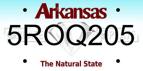 5ROQ205 Arkansas License Plate