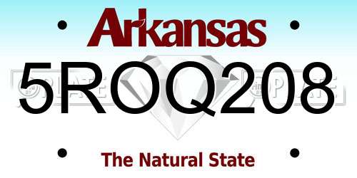5ROQ208 Arkansas License Plate