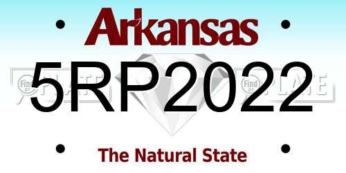 5RP2022 Arkansas License Plate
