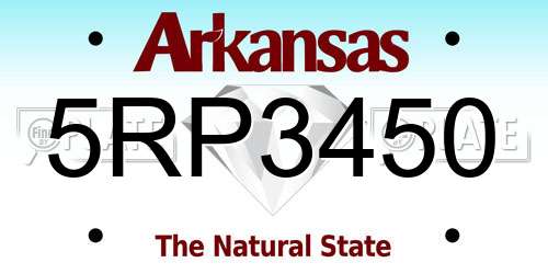 5RP3450 Arkansas License Plate