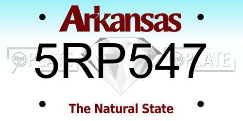 5RP547 Arkansas License Plate
