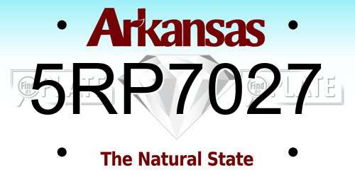 5RP7027 Arkansas License Plate