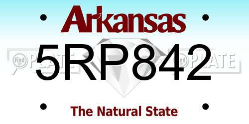 5RP842 Arkansas License Plate