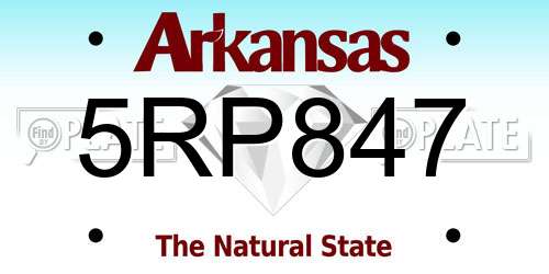 5RP847 Arkansas License Plate