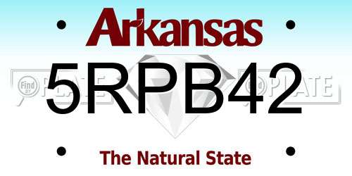 5RPB42 Arkansas License Plate