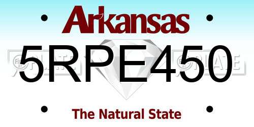 5RPE450 Arkansas License Plate
