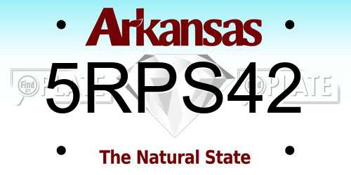 5RPS42 Arkansas License Plate