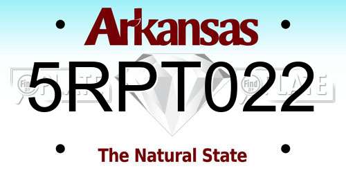 5RPT022 Arkansas License Plate