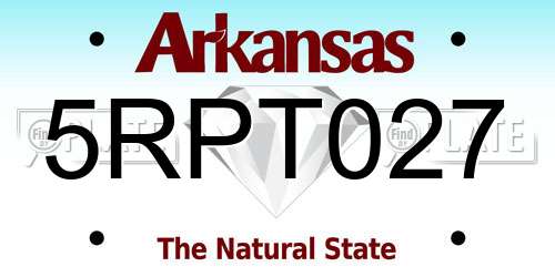 5RPT027 Arkansas License Plate