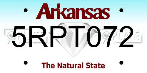 5RPT072 Arkansas License Plate