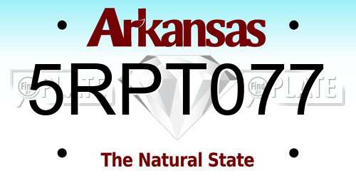 5RPT077 Arkansas License Plate