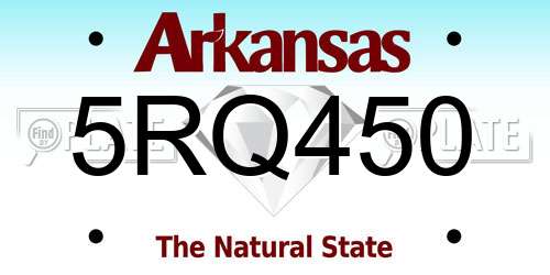 5RQ450 Arkansas License Plate