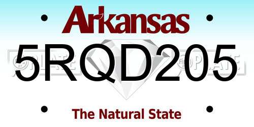 5RQD205 Arkansas License Plate
