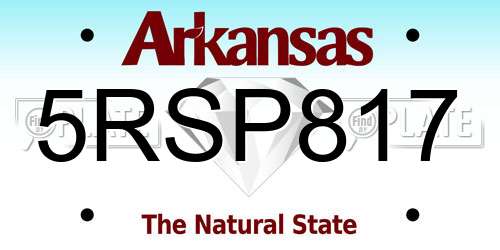 5RSP817 Arkansas License Plate