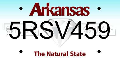 5RSV459 Arkansas License Plate