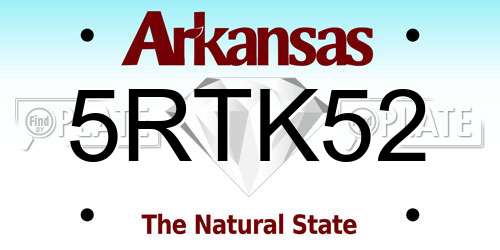 5RTK52 Arkansas License Plate