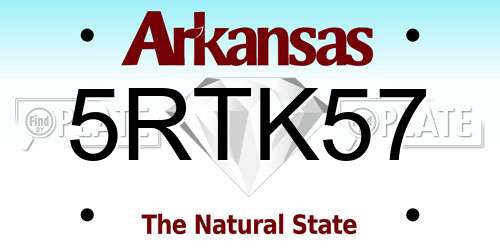 5RTK57 Arkansas License Plate