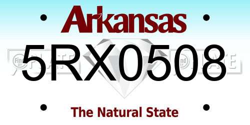 5RX0508 Arkansas License Plate