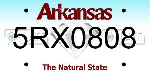 5RX0808 Arkansas License Plate