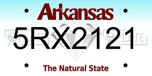 5RX2121 Arkansas License Plate