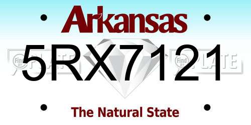 5RX7121 Arkansas License Plate