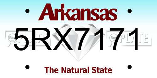 5RX7171 Arkansas License Plate