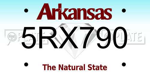 5RX790 Arkansas License Plate