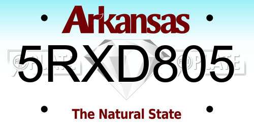 5RXD805 Arkansas License Plate