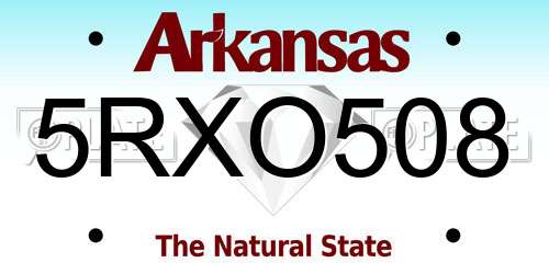 5RXO508 Arkansas License Plate
