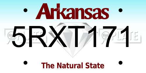 5RXT171 Arkansas License Plate