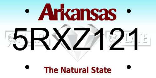 5RXZ121 Arkansas License Plate