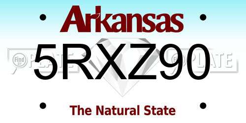 5RXZ90 Arkansas License Plate