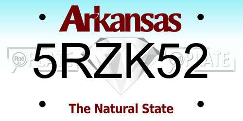 5RZK52 Arkansas License Plate