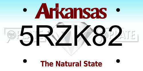 5RZK82 Arkansas License Plate