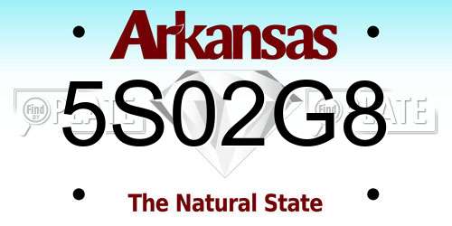 5S02G8 Arkansas License Plate