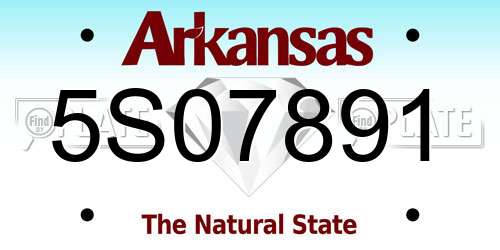 5S07891 Arkansas License Plate