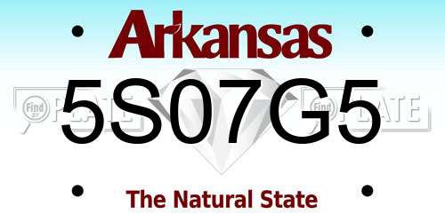 5S07G5 Arkansas License Plate
